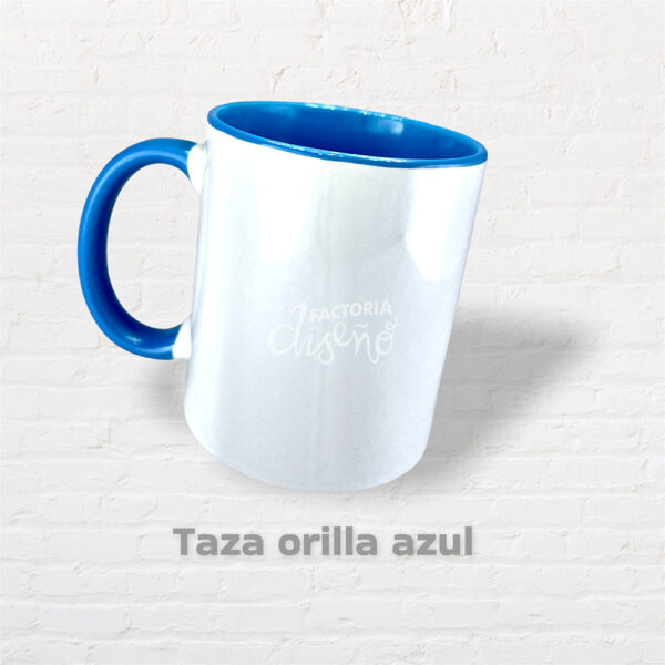 taza orilla de color, taza interior color, taza personalizable, taza personalizada, taza personada con color, taza asa color