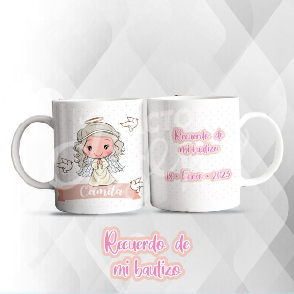 kit Tazas personalizadas para bautizo; etiquetas personalizadas; kit para bautizo; tazas recuerdo bautizo; kit tazas bautizo en puebla; tazas personalizadas puebla