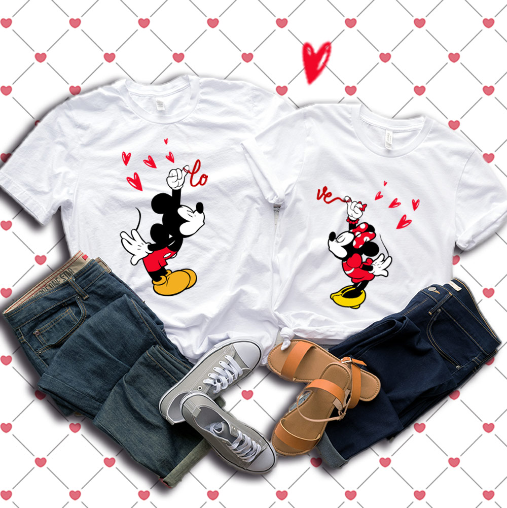 Playeras personalizadas Dia del amor; playeras personalizadas puebla; playeras de mickey san valentin; playeras san valentin; impresión de playeras puebla; playeras estampadas puebla; playeras Mickey Minnie; playeras san valentin Mickey Mimi minnie; 