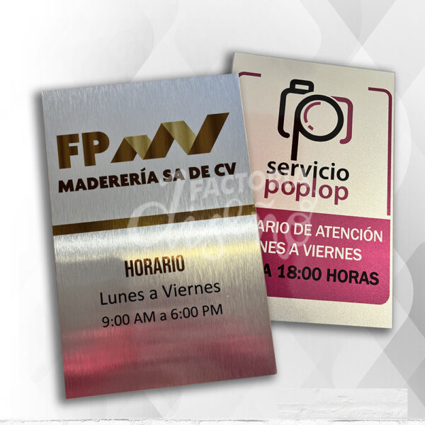 placas de aluminio impresas, placas sublimadas; placas impresas; placas sublimadas; aluminio impreso; reconocimiento de aluminio, placas identificadoras de aluminio