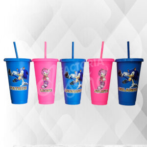 vasos personalizados puebla, vasos con temática, cilindros personalizados, custom cup, personalized cup, vaso sonic puebla, vasos cumpleaños, personalización de vasos